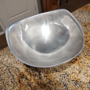Nambe 528 Silver Alloy Mid Century Modern Tri Corner Storage Bowl
